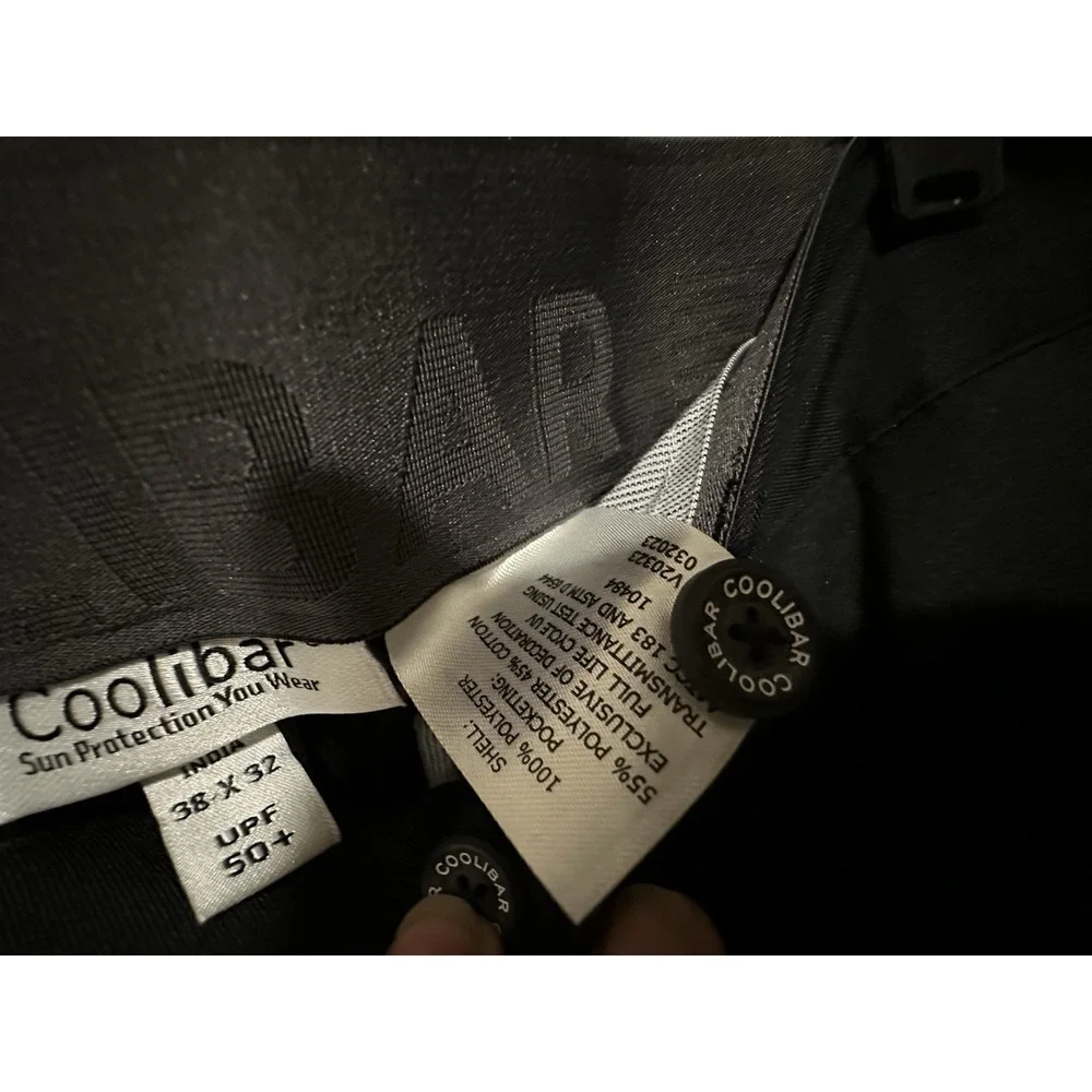 Coolibar Highlander Hiking Pants Mens 38x32 Black UPF 50 Pockets Stretch
